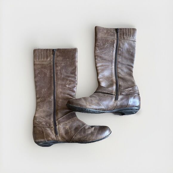 Born Brown Leather Riding Boots Women’s 8 Harness Buckle Equestrian Western - Picture 9 of 14